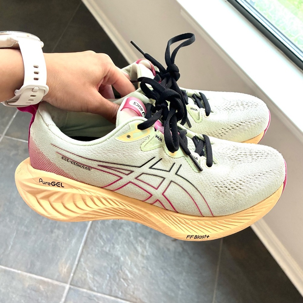 ASICS Cumulus 25 Whisper Green/Pink Rave Size 8